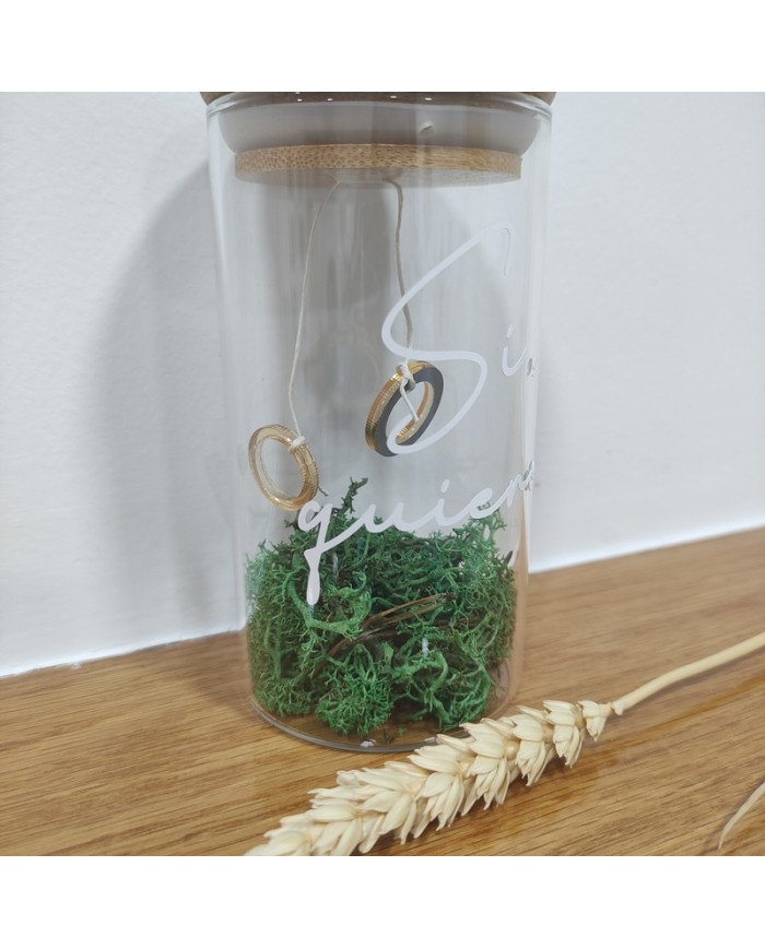 Porta Alianzas Bote con Tapa Grabada