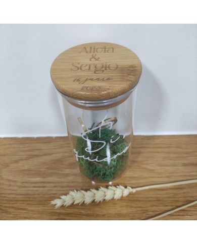 Porta Alianzas Bote con Tapa Grabada