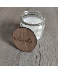 Vela Pequeña con Tapa Grabada