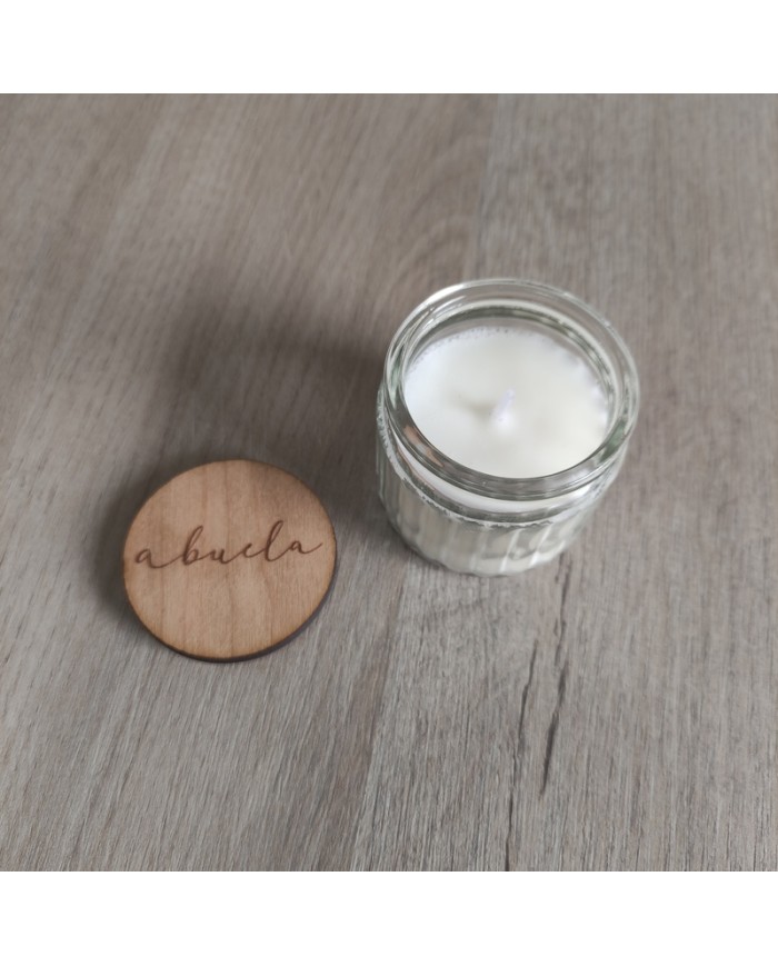 Vela Pequeña con Tapa Grabada