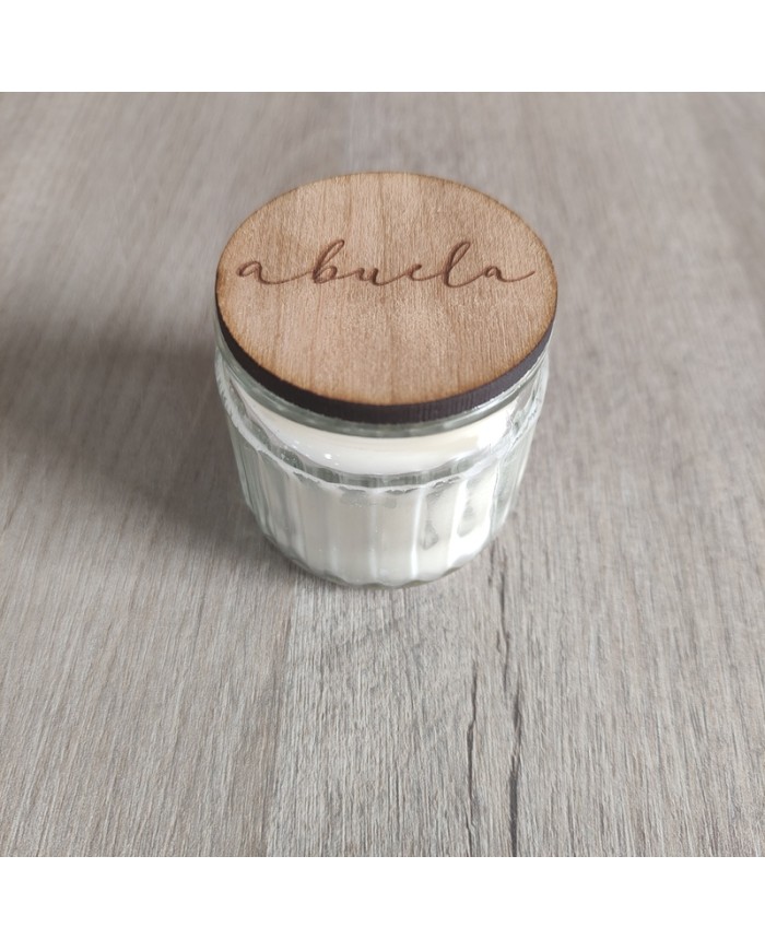 Vela Pequeña con Tapa Grabada