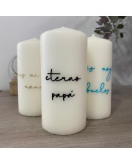 Vela Grande con Frase y Nombre sin Aroma
