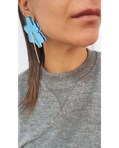 Pendientes Flor con Cadena