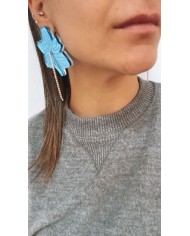 Pendientes Flor con Cadena