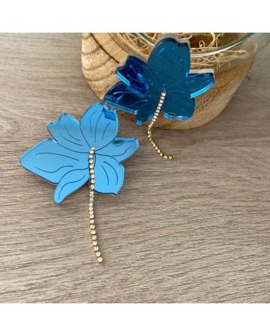 Pendientes Flor con Cadena Pendientes Flor con Cadena
