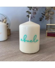Vela Pequeña con Nombre o Palabra en Vinilo sin Aroma