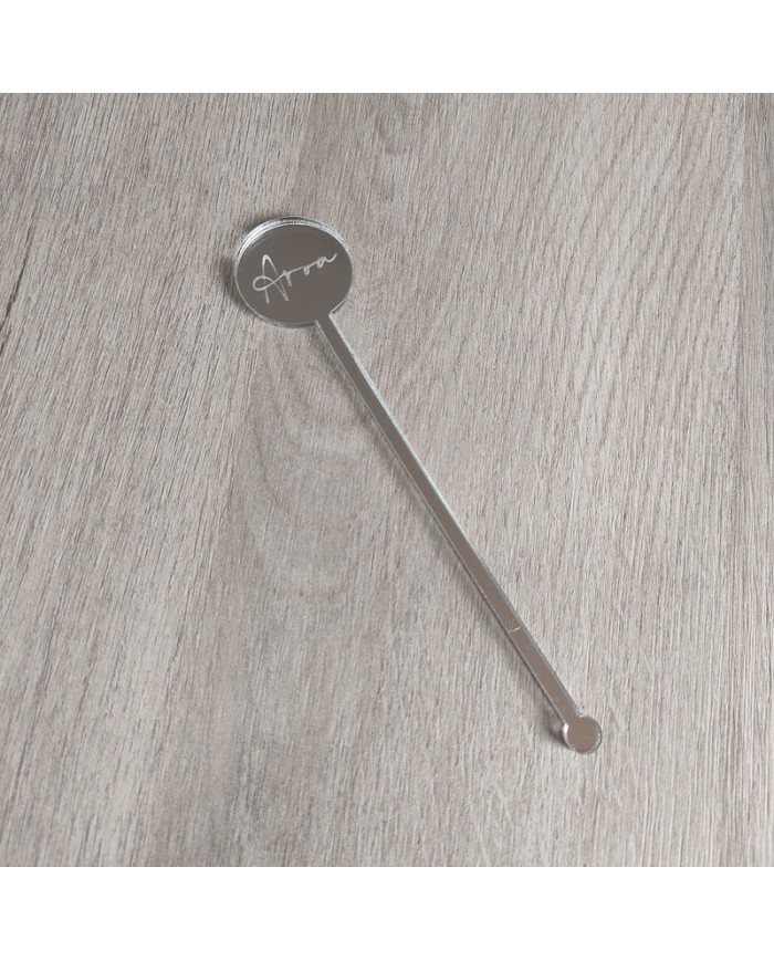 Agitador Redondo con Nombre Grabado