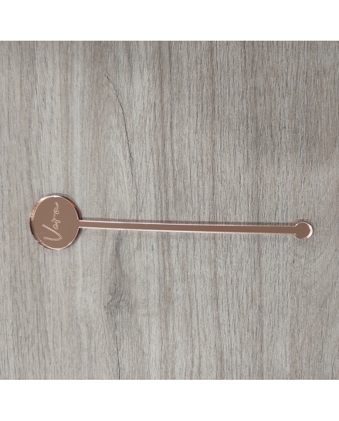 Agitador Redondo con Nombre Grabado