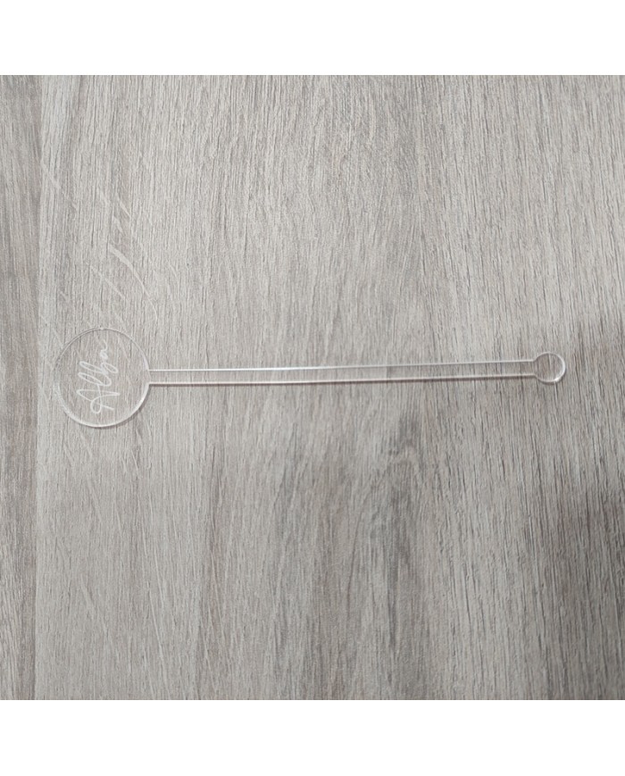 Agitador Redondo con Nombre Grabado