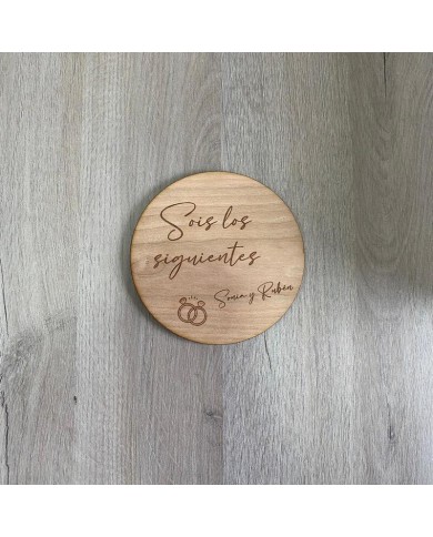 Placa de Madera Grabada Sois Los Siguientes Placa de Madera Grabada Sois Los Siguientes