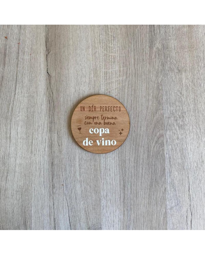 Posavasos "Día Perfecto" de Madera con Vinilo