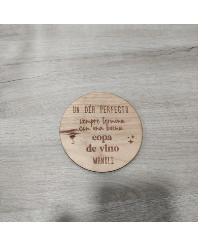 Posavasos "Día Perfecto" Grabado con o sin Nombre Posavasos "Día Perfecto" Grabado con o sin Nombre
