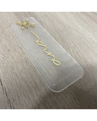 Marcapáginas con Estrellas en Metacrilato y Nombre en Vinilo Marcapáginas con Estrellas en Metacrilato y Nombre en Vinilo
