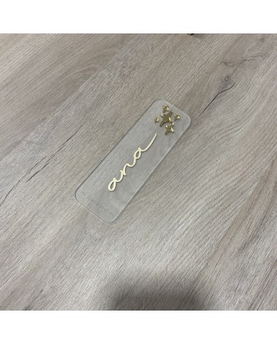 Marcapáginas con Estrellas en Metacrilato y Nombre en Vinilo
