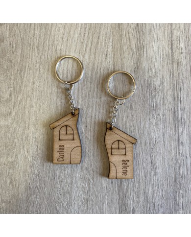 Llavero Casa con Nombre Grabado 1 o 2 piezas Llavero Casa con Nombre Grabado 1 o 2 piezas