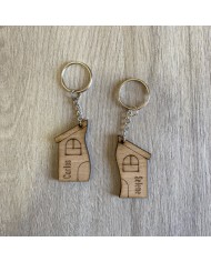Llavero Casa con Nombre Grabado 1 o 2 piezas