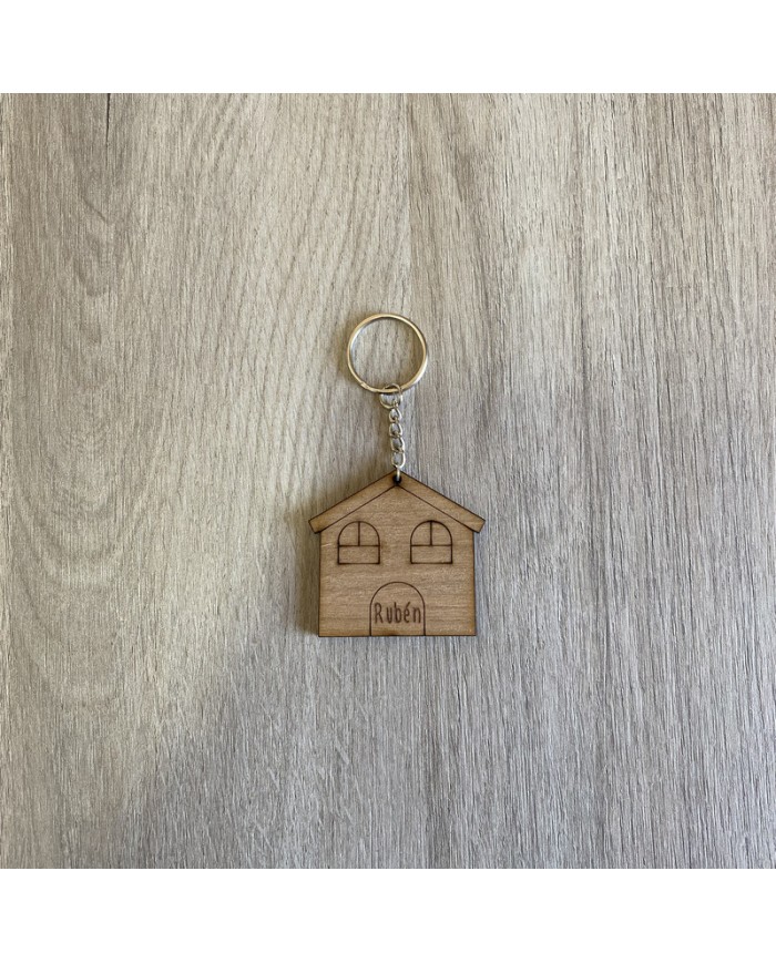 Llavero Casa con Nombre Grabado 1 o 2 piezas