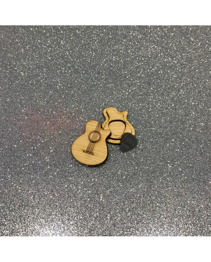 Guitarra Porta Púas con Púa de Metacrilato