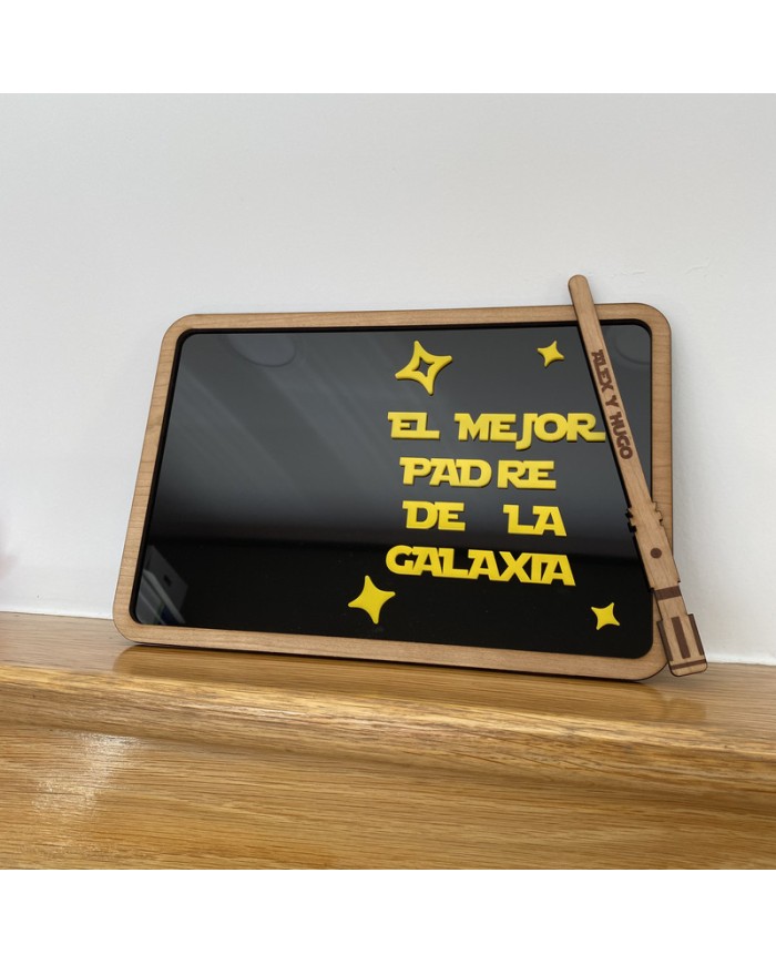 Cartel Star Wars El mejor padre de la Galaxia con Nombre