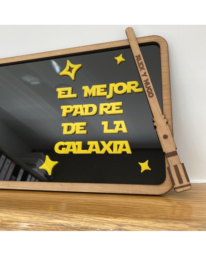 Cartel Star Wars El mejor padre de la Galaxia con Nombre