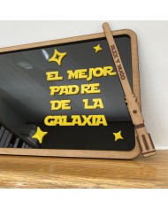 Cartel Star Wars El mejor padre de la Galaxia con Nombre