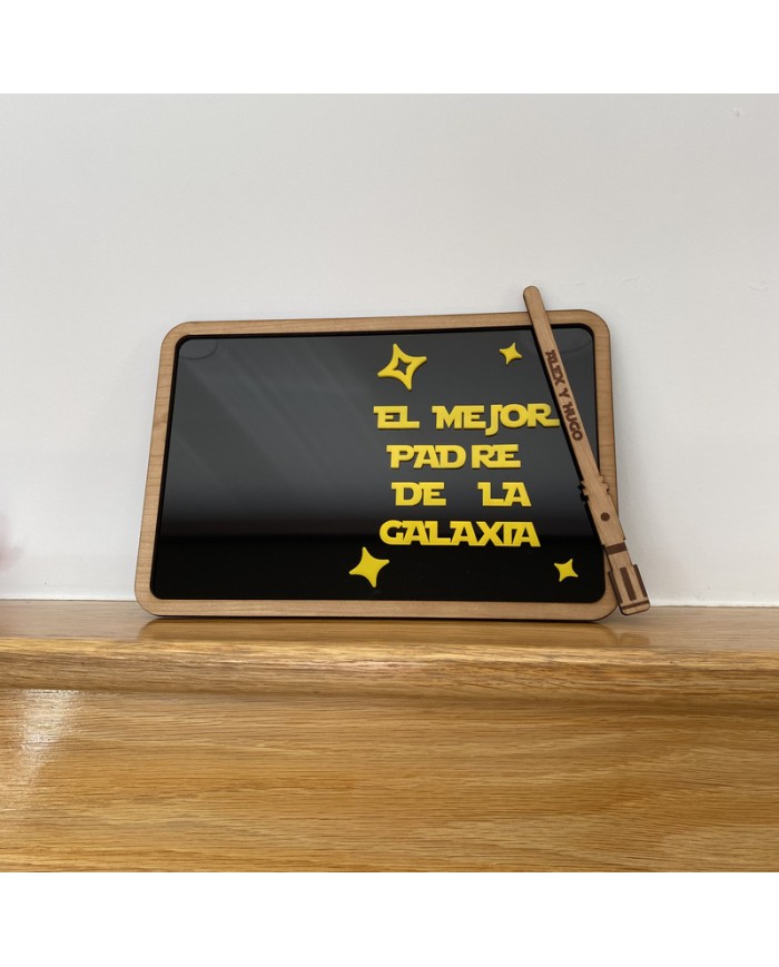 Cartel Star Wars El mejor padre de la Galaxia con Nombre