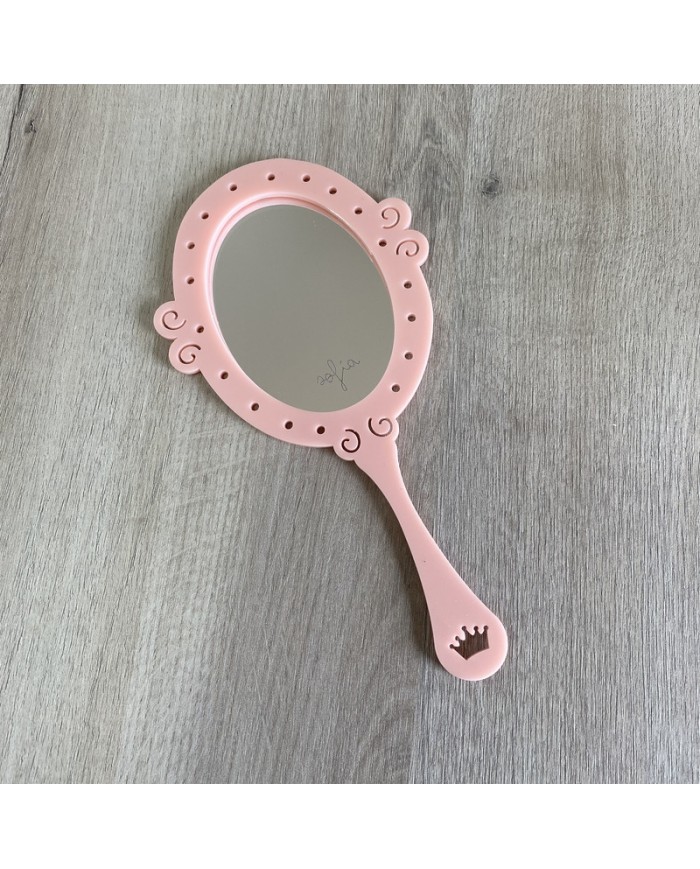 Espejo de Mano Corona con Nombre Grabado