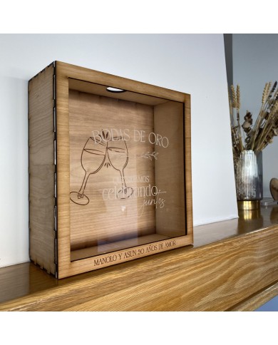 Caja de Corchos de Vino "Bodas de Oro" Caja de Corchos de Vino "Bodas de Oro"