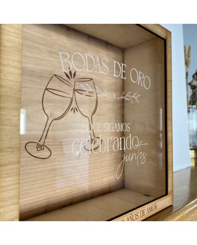 Caja de Corchos de Vino "Bodas de Oro" Caja de Corchos de Vino "Bodas de Oro"