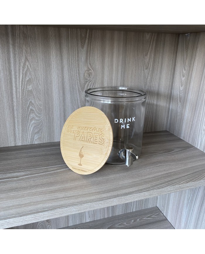 Dispensador de Bebida con Tapa Grabada y Vinilo