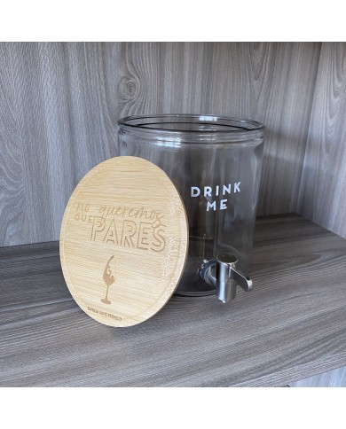 Dispensador de Bebida con Tapa Grabada y Vinilo Dispensador de Bebida con Tapa Grabada y Vinilo