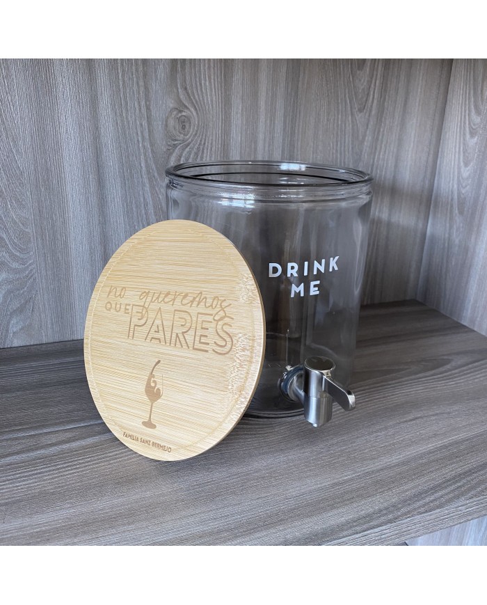 Dispensador de Bebida con Tapa Grabada y Vinilo