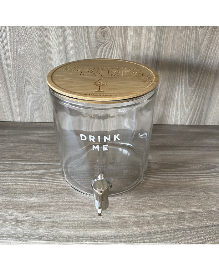 Dispensador de Bebida con Tapa Grabada y Vinilo