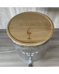 Dispensador de Bebida con Tapa Grabada y Vinilo