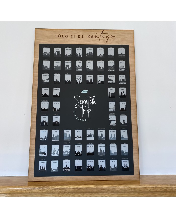 Cartel Madera "Solo si es Contigo"