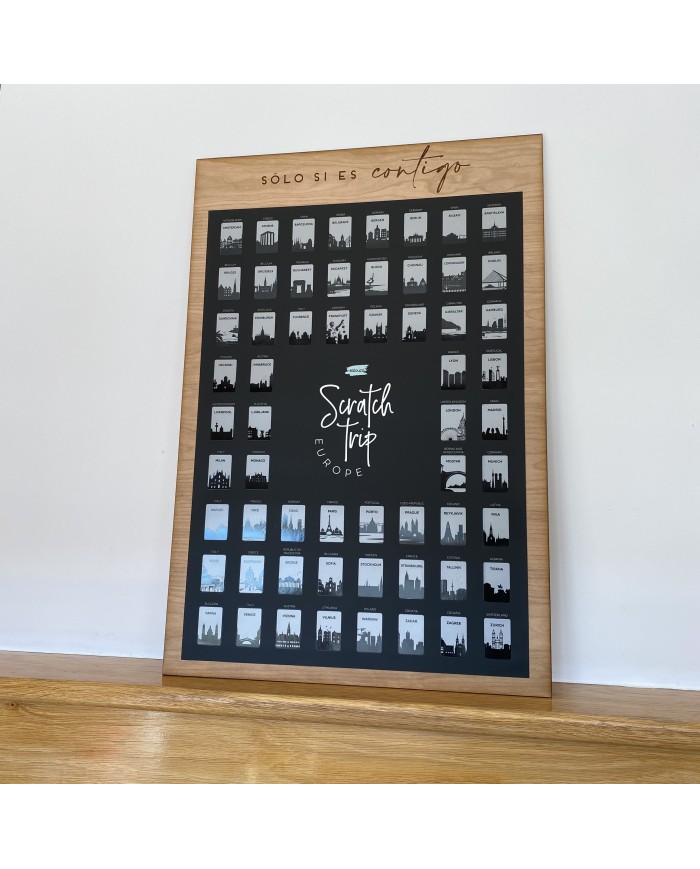 Cartel Madera "Solo si es Contigo"