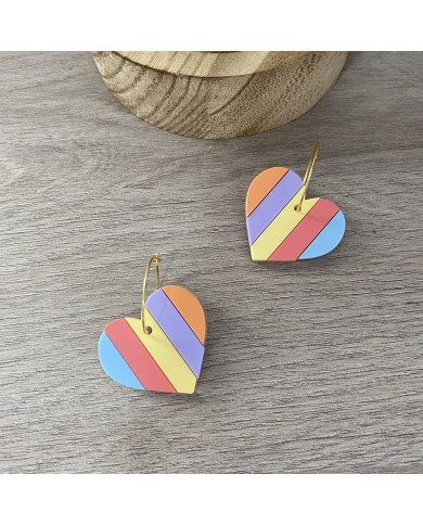 Pendientes Corazón Multicolor Pendientes Corazón Multicolor
