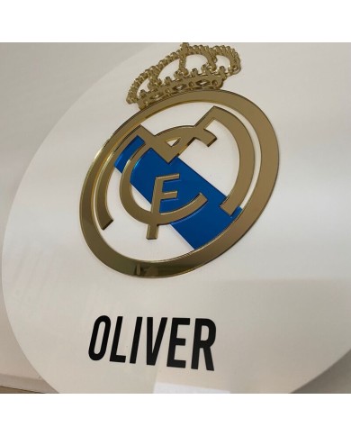 Cartel Real Madrid con Nombre Cartel Real Madrid con Nombre