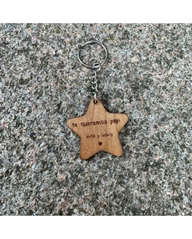 Llavero Estrella con nombre y frase Llavero Estrella con nombre y frase
