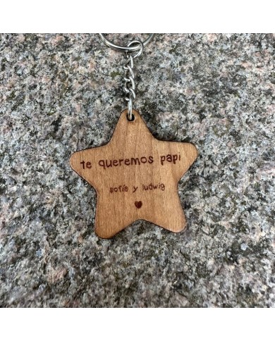 Llavero Estrella con nombre y frase Llavero Estrella con nombre y frase