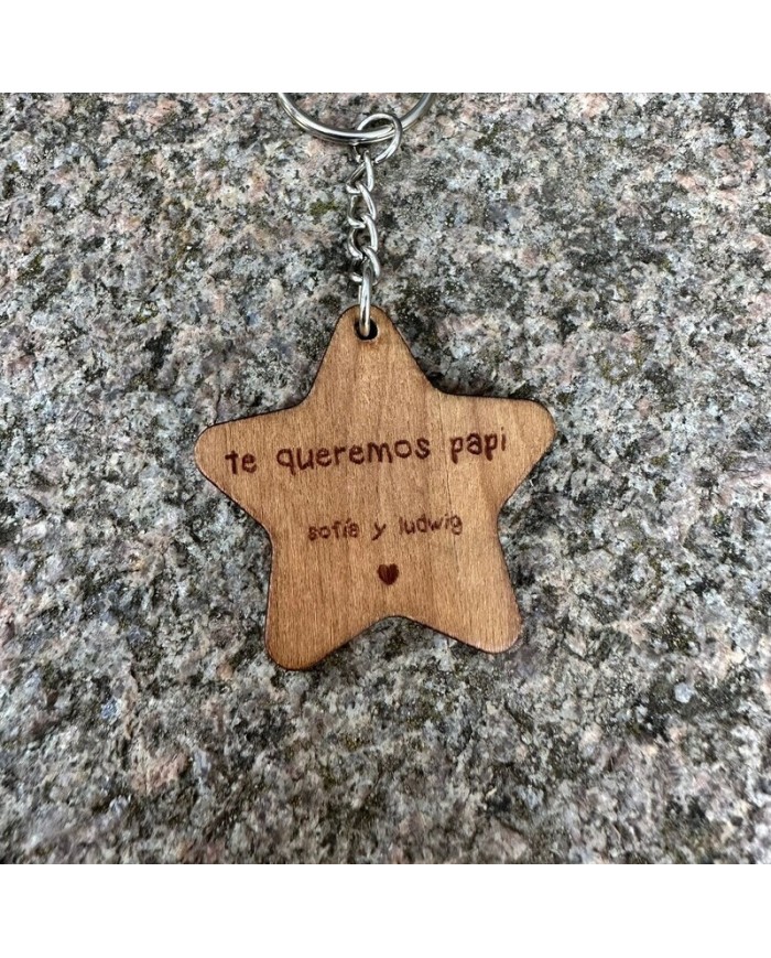 Llavero Estrella con nombre y frase