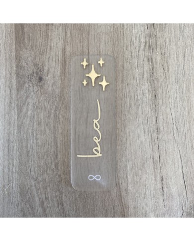 Marcapáginas con Estrellas en Metacrilato y Nombre en Vinilo