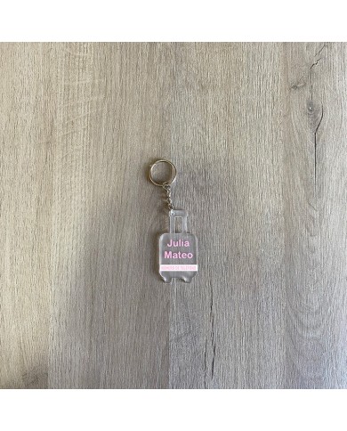 Llavero Maleta con Nombre y Número de Teléfono en Vinilo para Niños