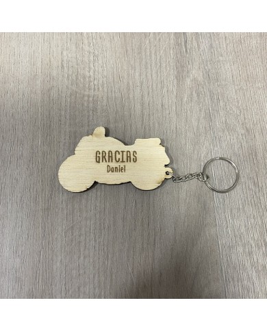 Llavero Moto Grabada con Nombre