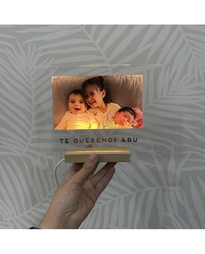 Lámpara con Foto y Frase Impresa