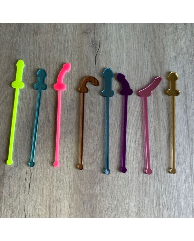 Pack 8 Agitadores en forma de Pene Pack 8 Agitadores en forma de Pene