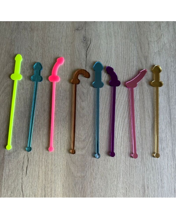 Pack 8 Agitadores en forma de Pene