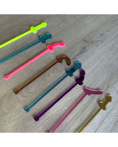 Pack 8 Agitadores en forma de Pene Pack 8 Agitadores en forma de Pene