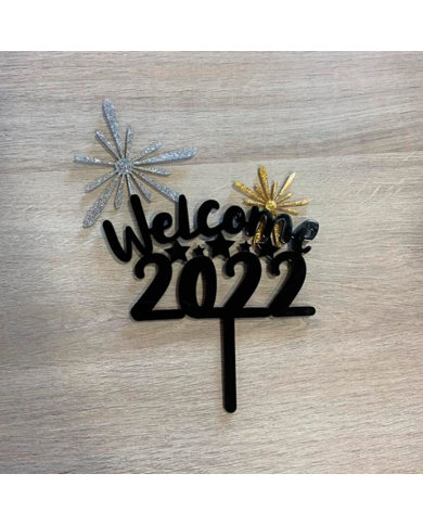 Topper "Welcome 2024" con Fuegos Artificiales Topper "Welcome 2024" con Fuegos Artificiales