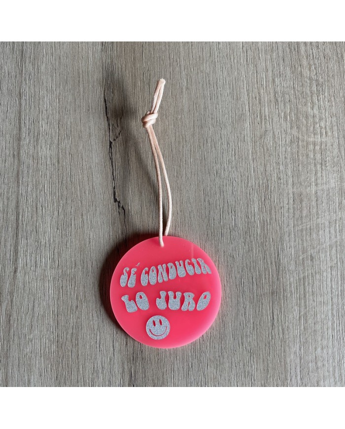 Colgador para Retrovisor del Coche "Sé Conducir Lo Juro" y Cara Sonriente